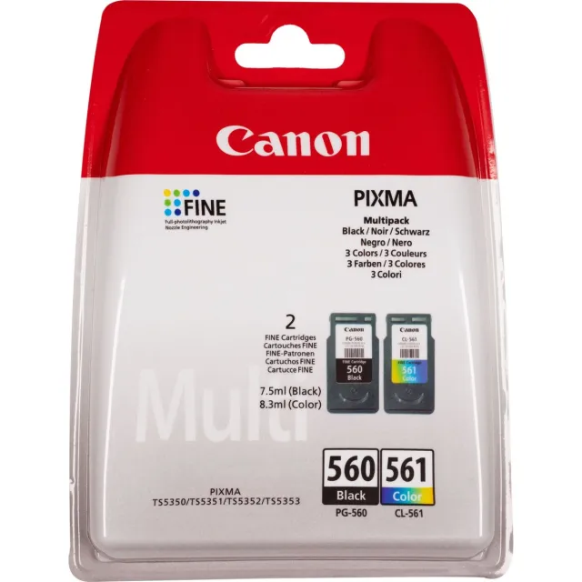 Canon PG-560 & CL-561 - Inktcartridge + Retourzakje - Origineel - Standaard capaciteit - Zwart en Kleur