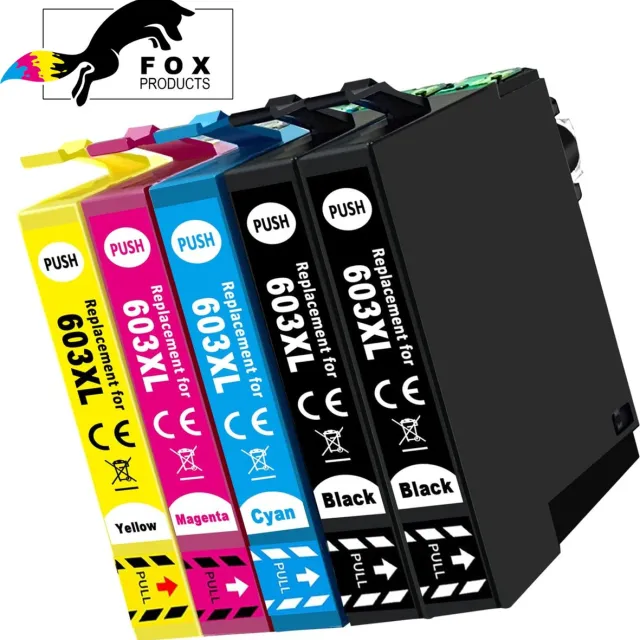 FoxProducts 603 603XL - cardridge - 5stuks - geschikt voor Epson - XP2100 - XP2105 - XP3100 - XP3105 - XP4100 - XP4105 - Workforce - WF2810DWF - WF2830DWF - WF2835DWF - WF2850DWF Cyaan, Magenta, Yellow, Black