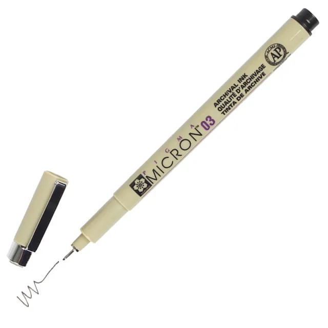 Sakura Fineliner Sakura Pigma Micron 03 0.35mm zwart