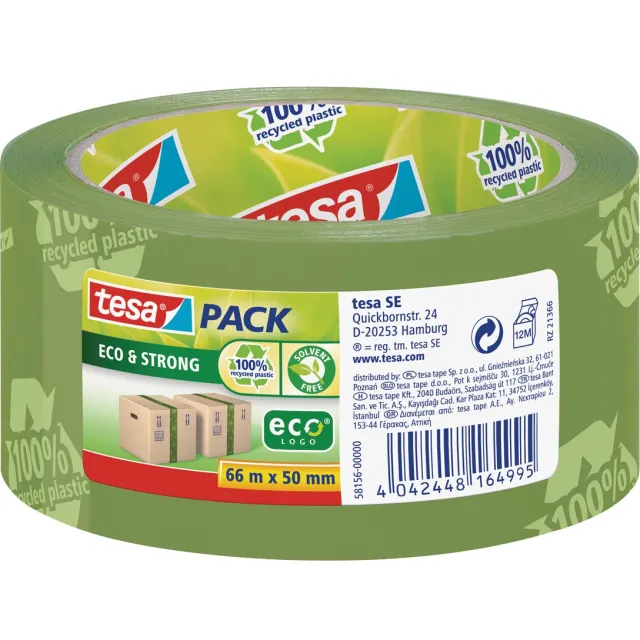 Tesa Verpakkingstape Eco & Strong - Groen - 66m X 50mm
