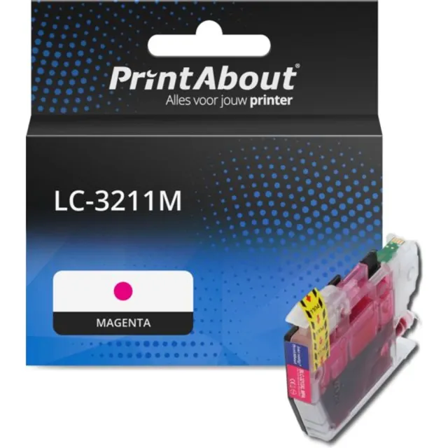 PrintAbout Huismerk Brother LC-3211M Inktcartridge Magenta Hoge capaciteit
