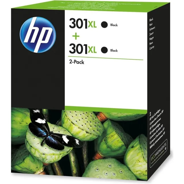 HP 301XL - Inktcartridge / Zwart / Hoge Capaciteit / 2-Pack