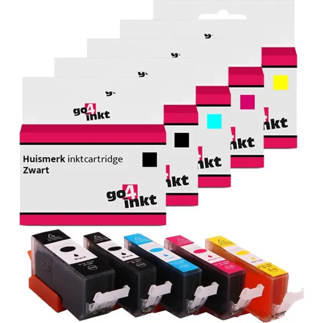 Go4inkt compatible met Canon PGI-550XL en CLI-551XL bk/c/m/y inkt cartridges multipack - 5 stuks - Zwart, Zwart, Cyaan, Magenta, Yellow