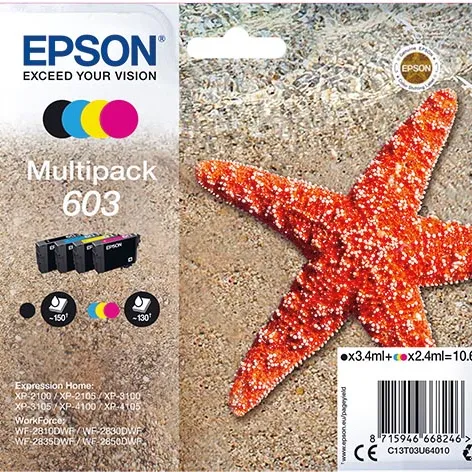 Epson 603 inktcartridges multipack 4 kleuren zwart, cyaan, geel, magenta, foto 2