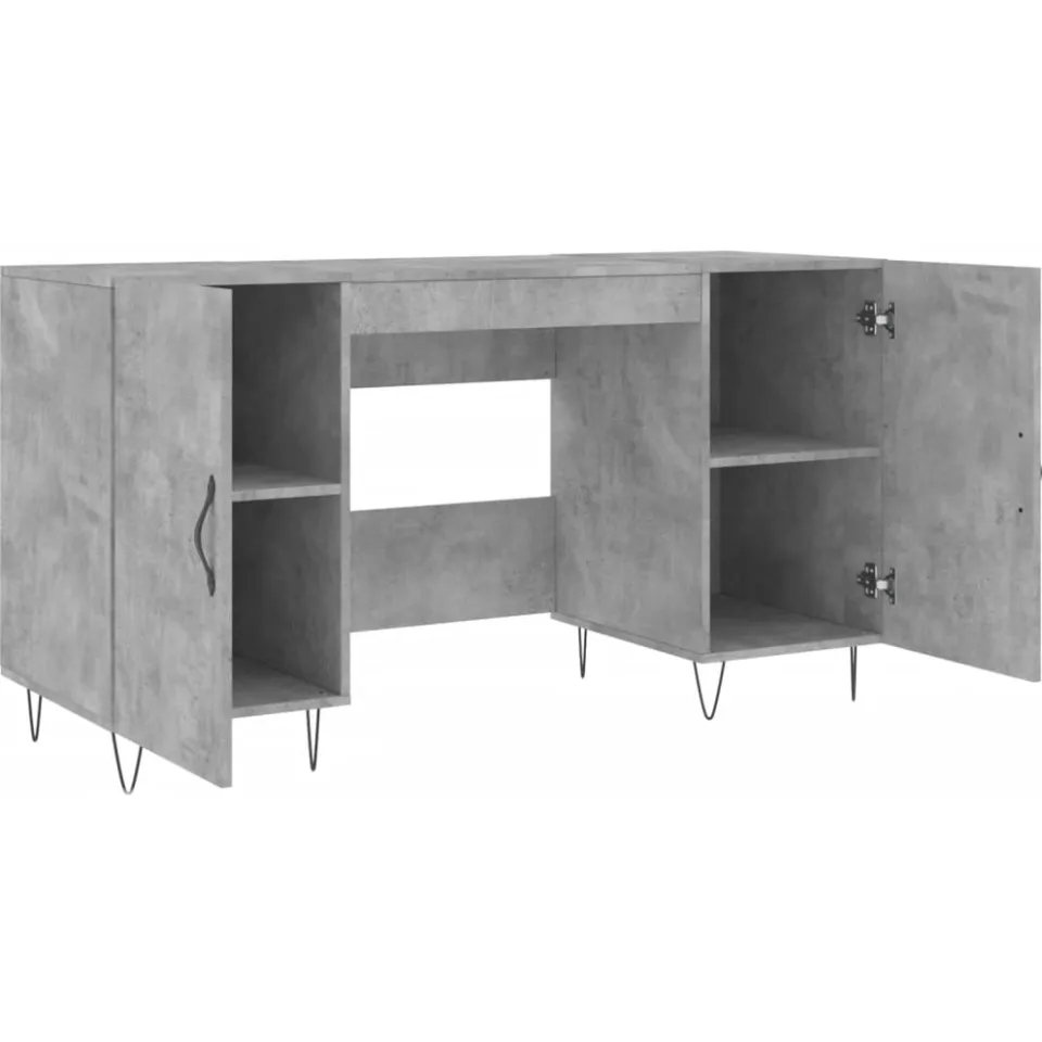 vidaXL Bureau 140x50x75 cm bewerkt hout betongrijs