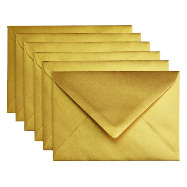 Envelop Papicolor C6 114x162mm metallic goud pak à 6 stuks