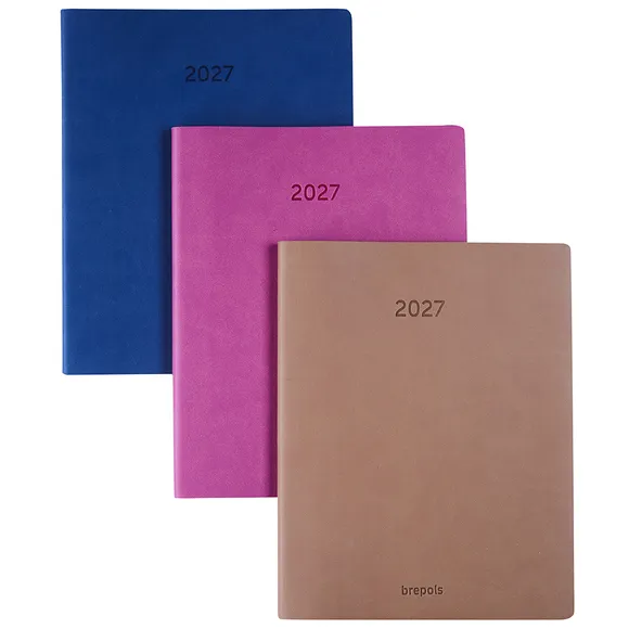 Brepols Agenda 2027 Brepols Timing Colora 7dagen/2pag taupe, roze, donkerblauw