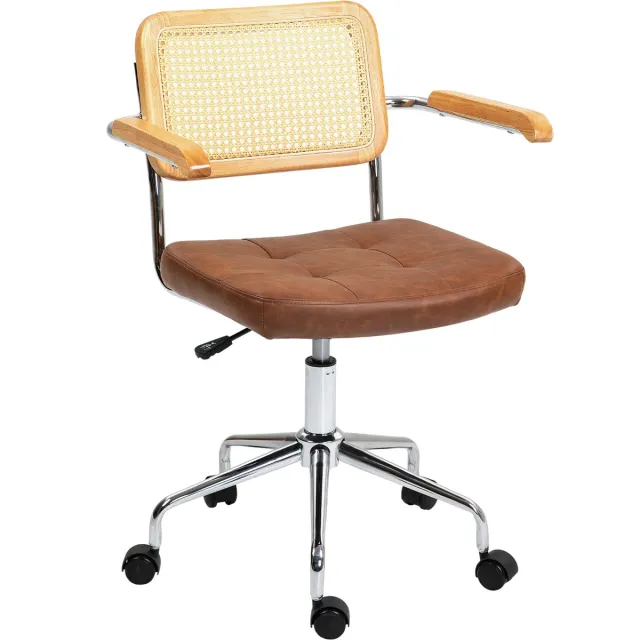 Homcom bureaustoel - synthetische bekleding - 60x55,5x90cm - bruin