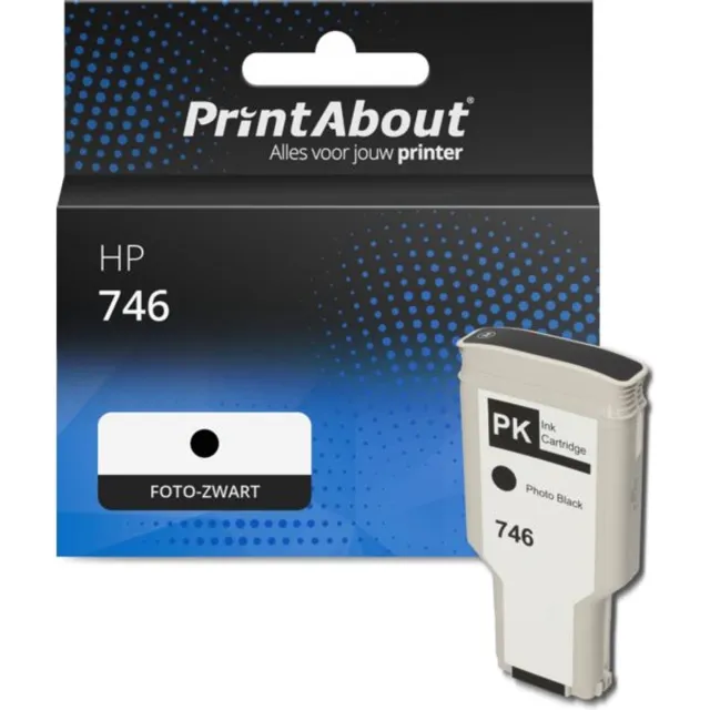 PrintAbout huismerk Inktcartridge 746 (P2V82A) Foto-zwart geschikt voor HP