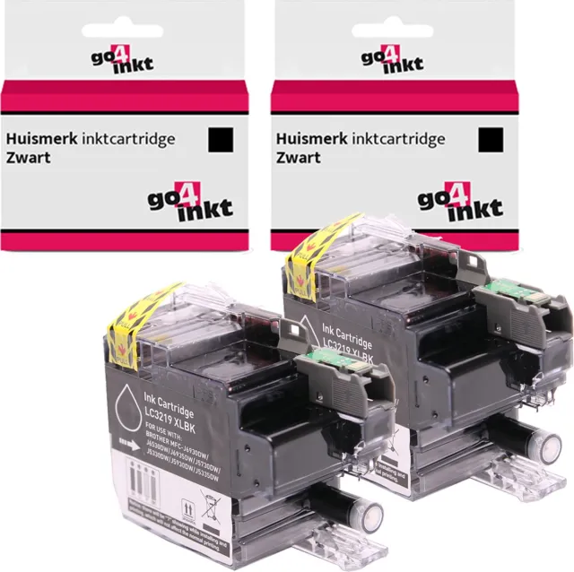Go4inkt compatible met Brother LC-3219XL twin pack inkt cartridges zwart bk - 2 stuks 2x Zwart