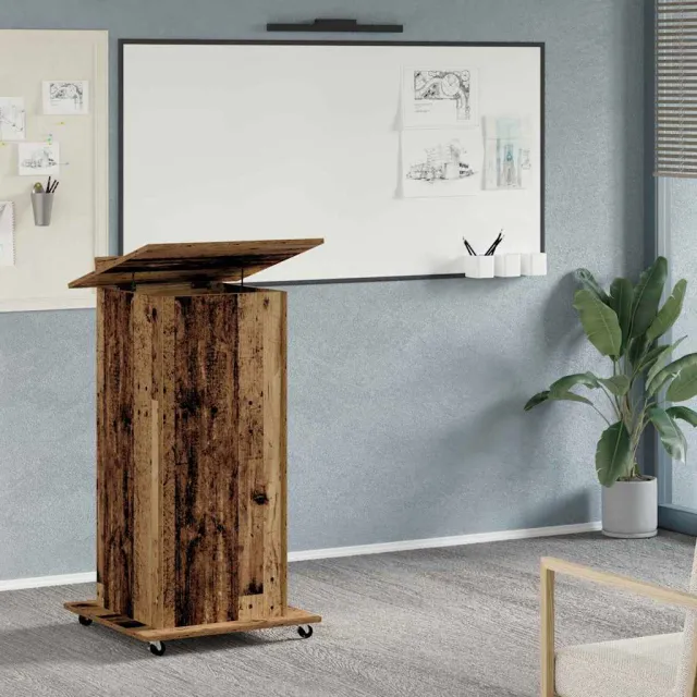 vidaXL Podium Oudhout Bewerkt hout 55 x 55 x 107 cm bruin, foto 2