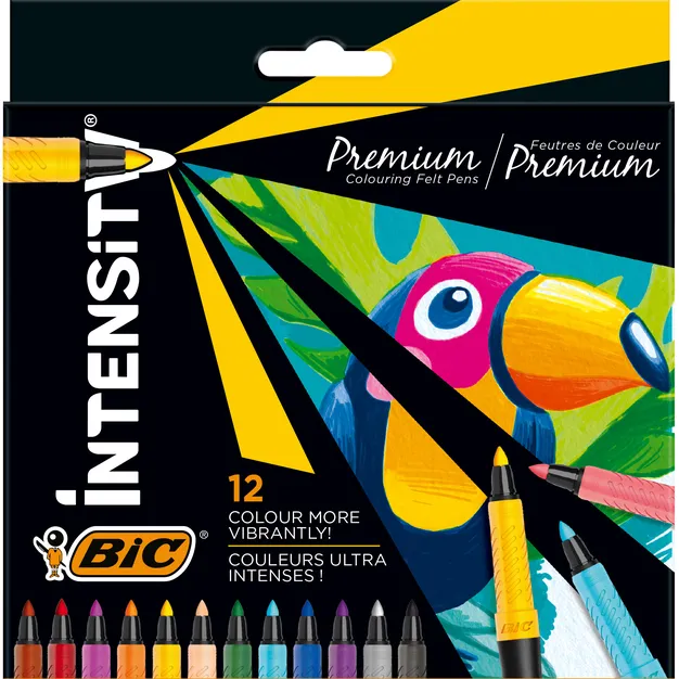 Kleurstiften Bic Intensity Premium assorti etui à 12 stuks