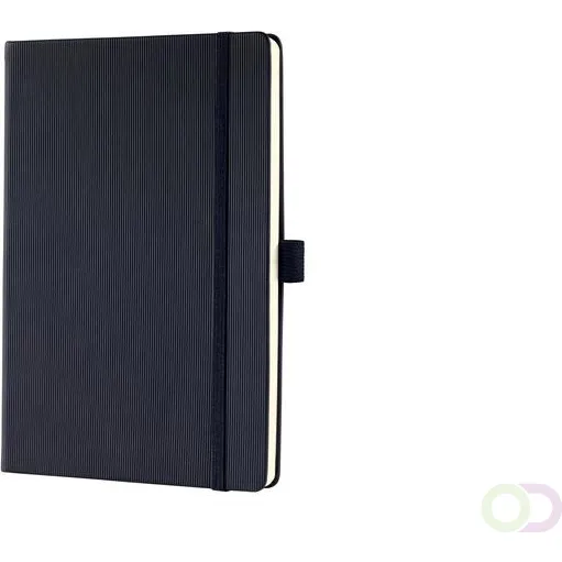 Sigel Notitieboek Conceptum Pure A5 zwart gelinieerd hardcover. Genummerde pagina's, inhoudsopgave, sluiting d.m.v.