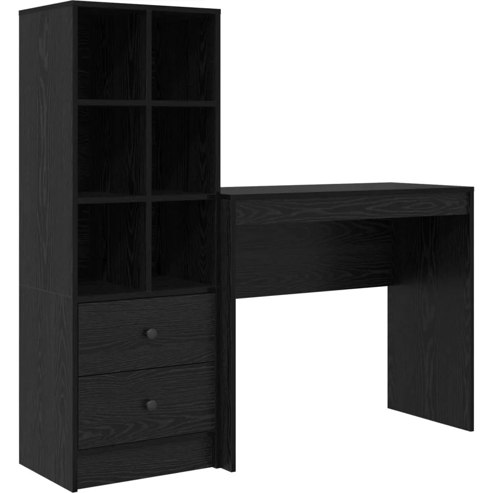 vidaXL Bureau Zwart Eiken 135,5 x 40 x 127 cm 2 st, foto 3