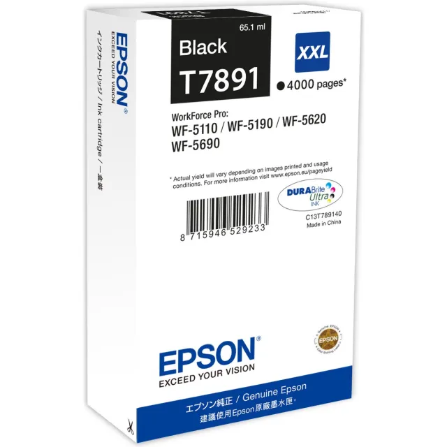 Epson T7891XXL - Inktcartridge / Zwart / Extra Hoge Capaciteit