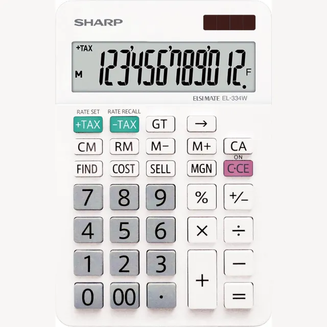 Sharp bureaurekenmachine EL-334W, wit