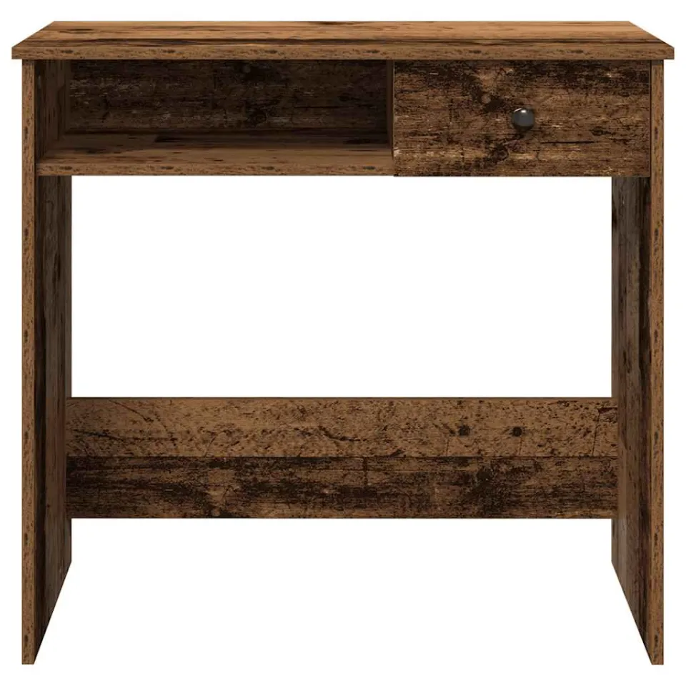 vidaXL Bureau 80x40x75 cm bewerkt hout oud houtkleurig bruin, foto 4