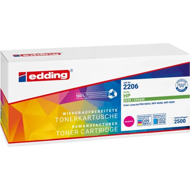 Edding Toner vervangt HP 203X (CF543X) Compatibel Magenta 2500 bladzijden EDD-2206 18-2206 Kleurloos