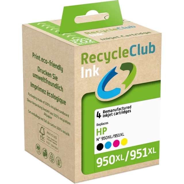 RECYCLECLUB K10312RC inktcartridge 4 stuk(s) Compatibel Zwart, Cyaan, Magenta, Geel Zwart;Cyaan;Magenta;Geel
