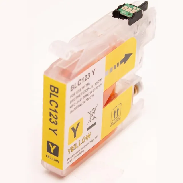 inkmaster Huismerk premium cartridge voor LC 121 LC 123 Y XL Yellow Brother DCP-J132W, DCP-J172W, DCP-J152W, DCP-J552DW, DCP-J752DW, DCP-J4110DW, MFC-J4410DW, MFC-J4510DW, MFC-J4610DW, MFC-J470DW, MFC-J4710DW, MFC-J650DW
