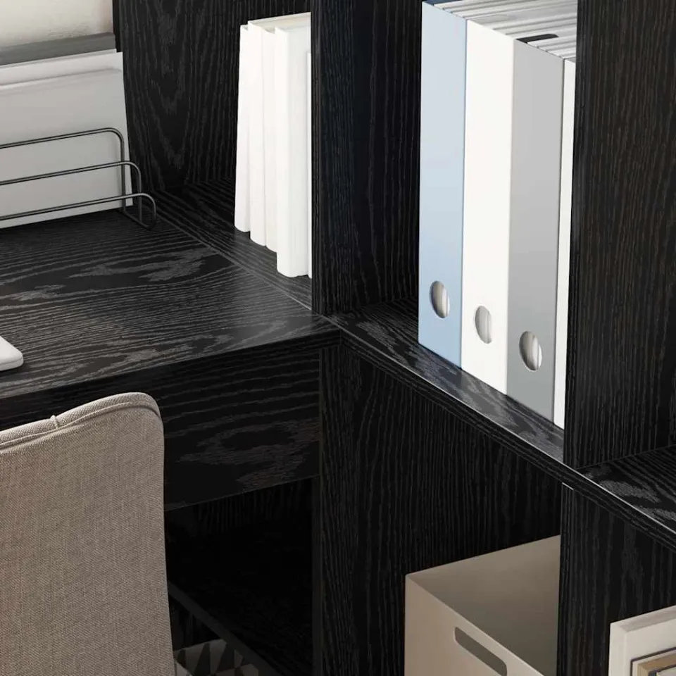 vidaXL Hoekbureau Zwart Eiken 101,5 x 149,5 x 149,5 cm Bewerkt hout, foto 4