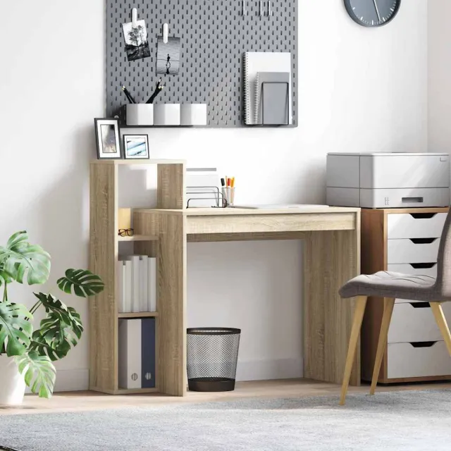 vidaXL Bureau Sonoma Eiken 100 x 40 x 90 cm Bewerkt hout, foto 2