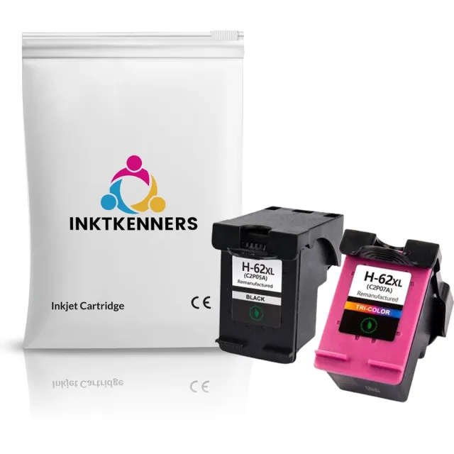 Inktkenners Inktcartridges Multipack Geschikt voor HP 62 / 62XL | Geschikt voor HP Deskjet 7640 - 5640 - 5660 - officejet 5740 - 6600 - Inkt - cartridge - patroon - inktpatroon Zwart (19ml)