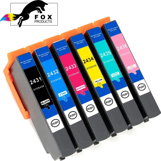 FoxProducts 24 - T24 - 24XL | Multipack 6 inktcartridges geschikt voor Epson Expression Photo XP 55, XP 750, XP 760, XP 850, XP 860, XP 950, XP 960, XP 970 Cyaan, Magenta, Yellow, Black, Licht Cyaan, Licht Magenta.