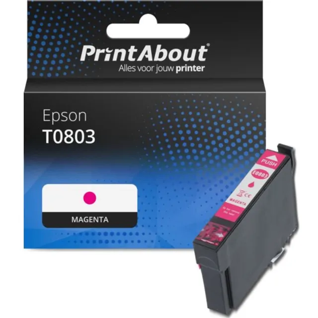 PrintAbout Huismerk Epson T0803 Inktcartridge Magenta