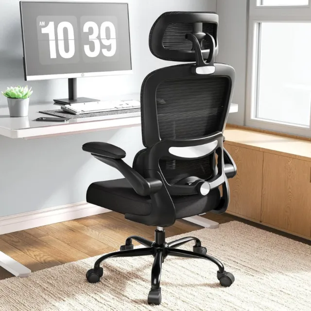 TRALT Bureaustoel Ergonomische Bureaustoel met Verstelbare Lendensteun Hoofdsteun Gamingstoel Bureaustoel Ergonomisch 150 kg Grote Personen Zwart