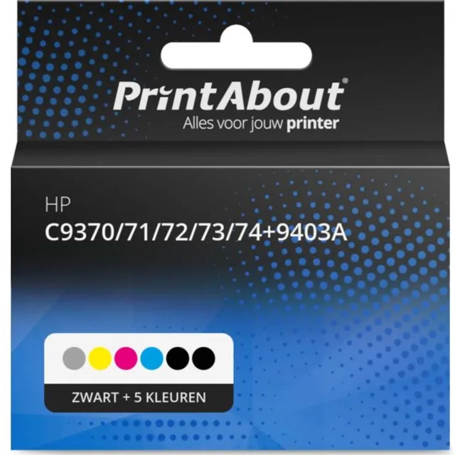 PrintAbout huismerk Inktcartridge C9370/71/72/73/74+9403A Zwart + 5 kleuren Multipack geschikt voor HP