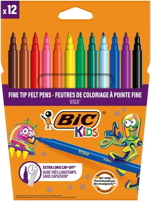 Bickids Kleurstiften BicKids Visa fijn assorti etui à 12 stuks