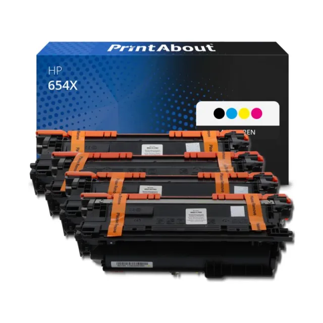 PrintAbout huismerk Toner 654X (CF330X) 4-kleuren Multipack Hoge capaciteit Geschikt voor HP