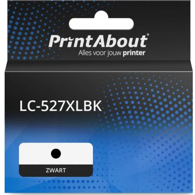 PrintAbout huismerk Inktcartridge LC-527XLBK Zwart Hoge capaciteit geschikt voor Brother
