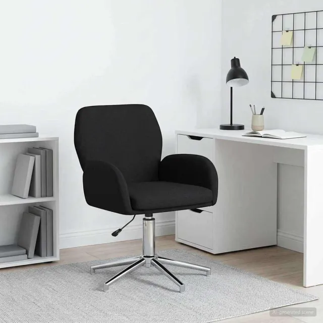 vidaXL Draaischrijfstoel Stof 54 x 58 x 90 cm Zwart