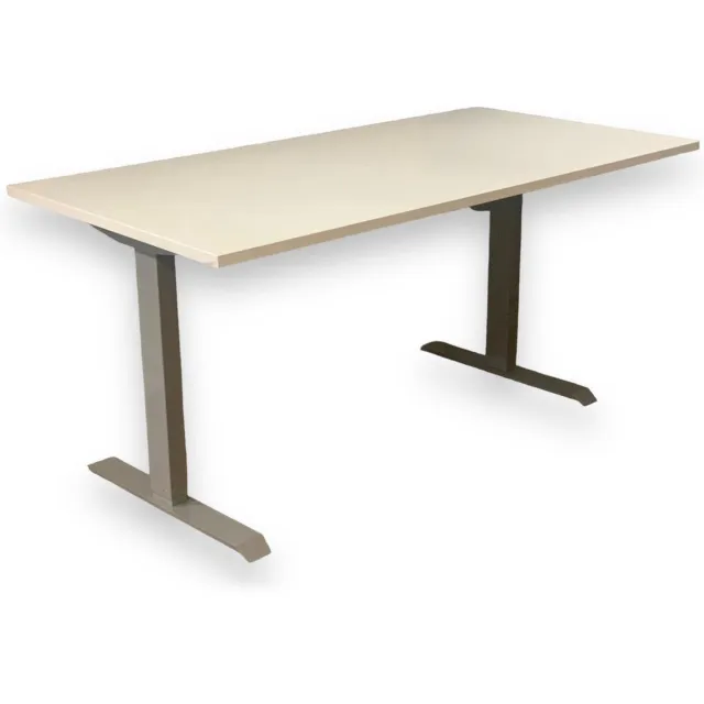 FERBOX - Kantoor & Design Elektrisch zit sta bureau premium – wit blad – grijs onderstel – met memory functie en USB oplaadmogelijkheid - 160 x 80 - NIEUW