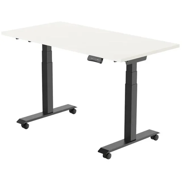 Euroseats Elektrisch bureau - verstelbaar, opklapbaar en verrijdbaar - 180x80 cm - Zwart frame - Wit