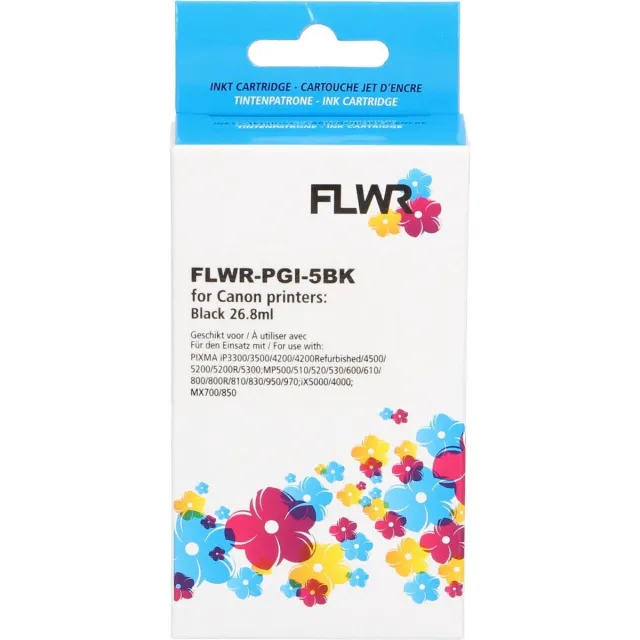 FLWR Huismerk - Inktcartridge / PGI-5BK / Zwart - geschikt voor Canon