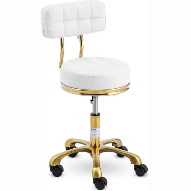 Physa Rolkruk met rugleuning - 47 - 61 cm - 150 kg - wit / gouden - physa