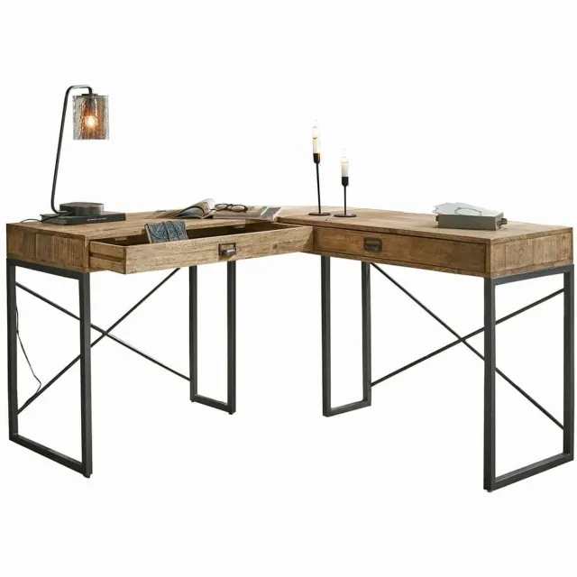 Loberon Bureau Lemuel antiekbruin/zwart