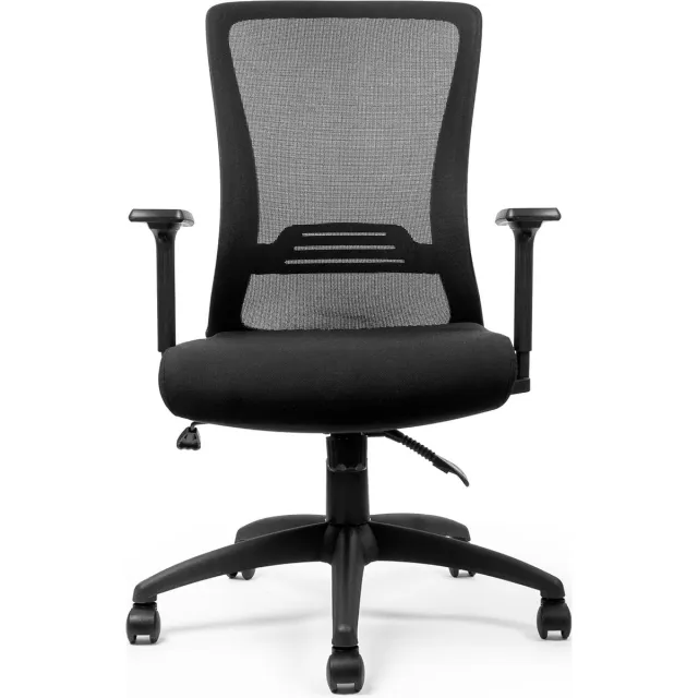 LifeGoods Ergonomische Bureaustoel - NEN1335-gecertificeerd - Gamestoel - Office Chair - Volwassenen - Kantoorstoel - Verstelbaar - Zwart Hoekige leuning