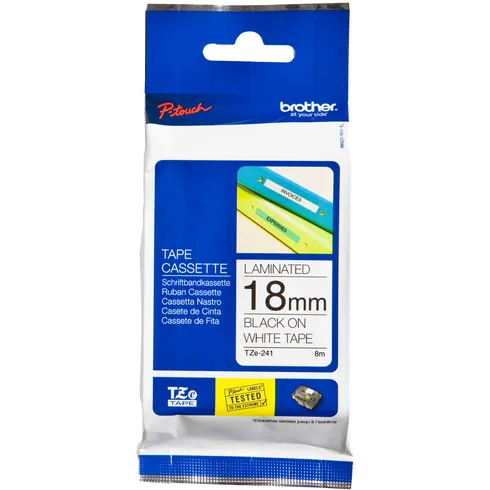 Brother Labeltape Brother P-touch TZe-241 standaard 18mm zwart op wit