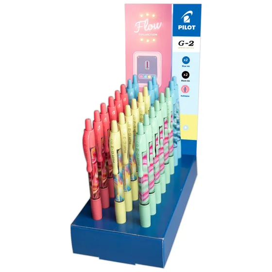 Pilot Gelschrijver PILOT G-2-07 Flow medium assorti display à 24 stuks