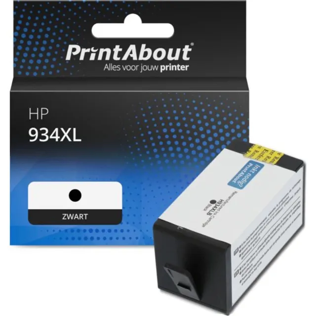 PrintAbout huismerk Inktcartridge 934XL (C2P23AE) Zwart Hoge capaciteit geschikt voor HP