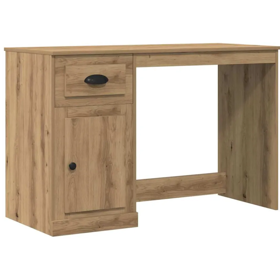 vidaXL Bureau Artisan Eiken 50 x 115 x 75 cm Bewerkt hout, foto 3