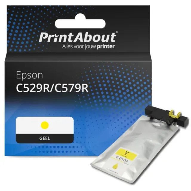 PrintAbout huismerk Inktcartridge C529R/C579R (T01D400) Geel Extra hoge capaciteit geschikt voor Epson