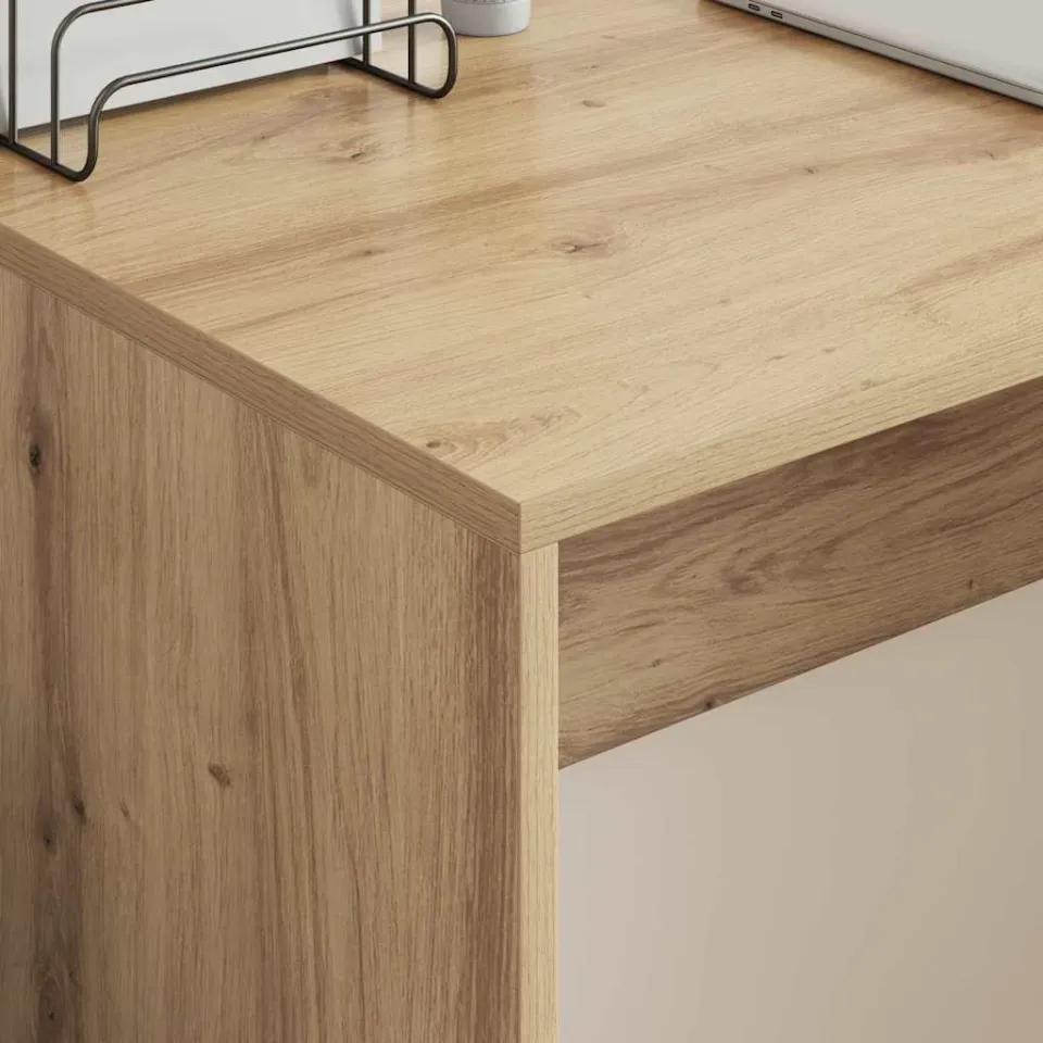 vidaXL Bureau Artisan Eiken Bewerkt hout 109 x 50 x 78 cm, foto 3