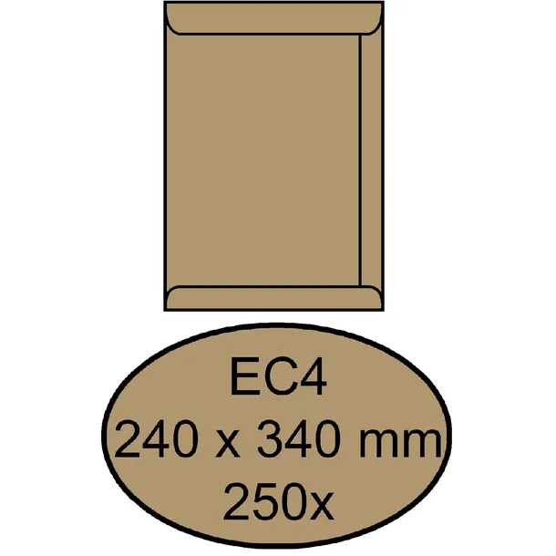 Quantore Envelop Quantore akte EC4 240x340mm bruinkraft 250 stuks