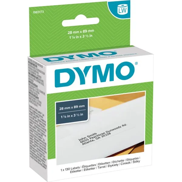 Dymo Etiket dymo labelwriter adressering 28x89mm 1 rol Zwart op wit