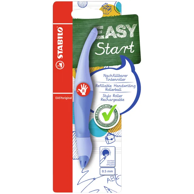 Stabilo Rollerpen STABILO Easyoriginal rechts M pastel luchtig blauw blister